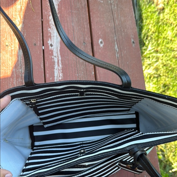 Kate Spade Black and Mint Striped Tote - Picture 7 of 12